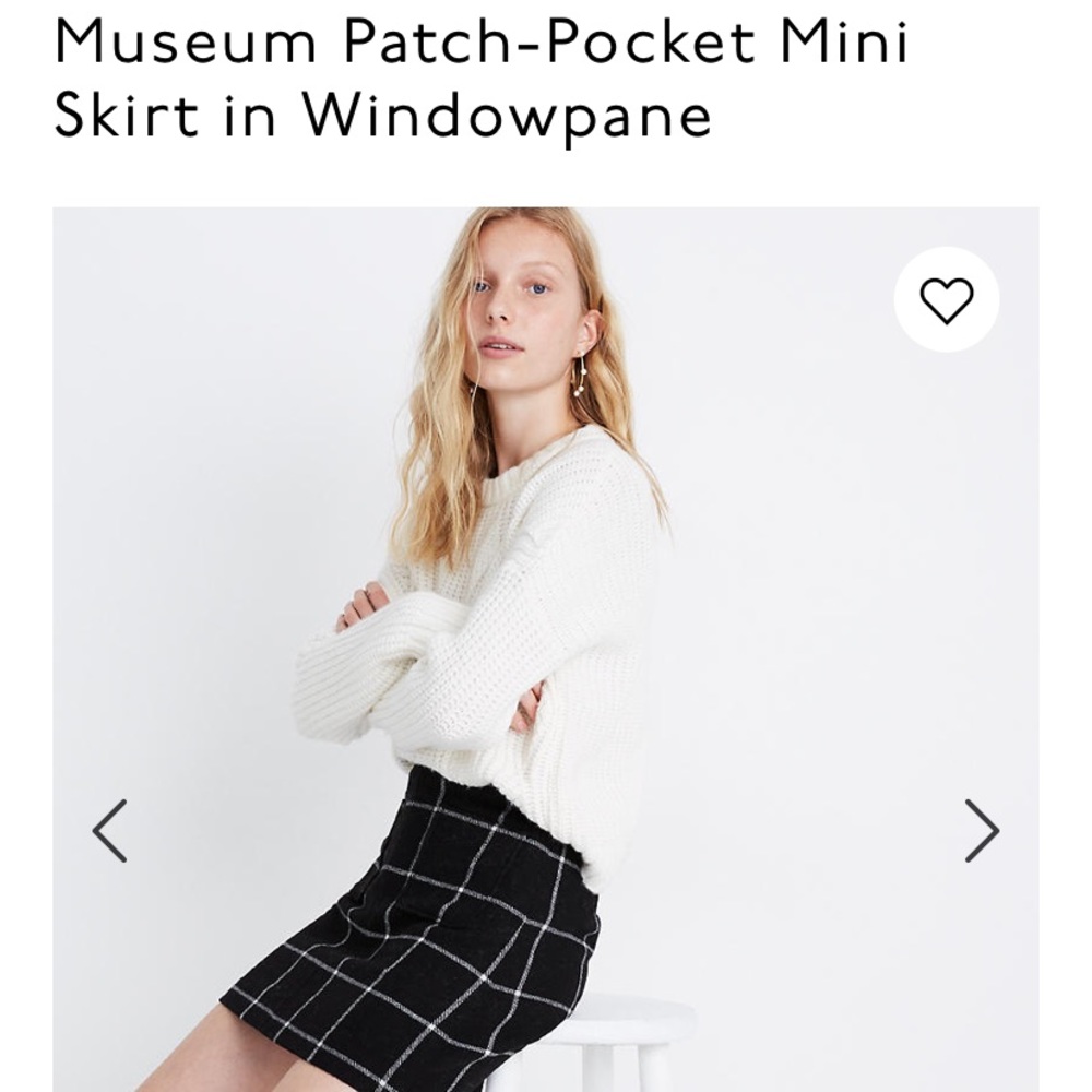 Madewell Museum Patch Pocket Skirt in Windowpane